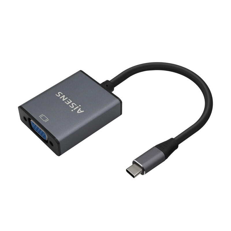 Aisens conversor aluminio usb-c a vga – usb-c/m-hdb15/h – 15cm – gris