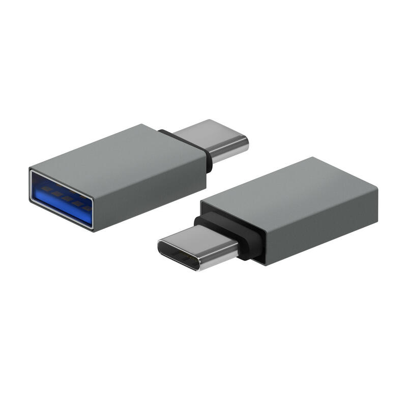 Aisens mini adaptador aluminio usb 3.2 gen1 3a – tipo usb-c/m-a/h – gris