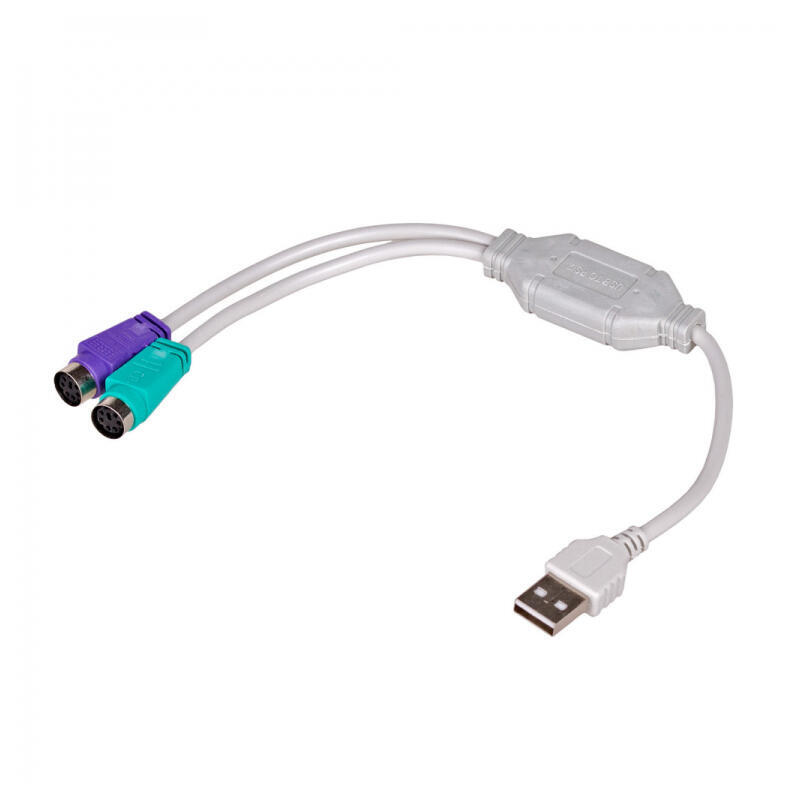 Akyga ak-ad-15 adaptador de cable usb a ps/2 x2 blanco