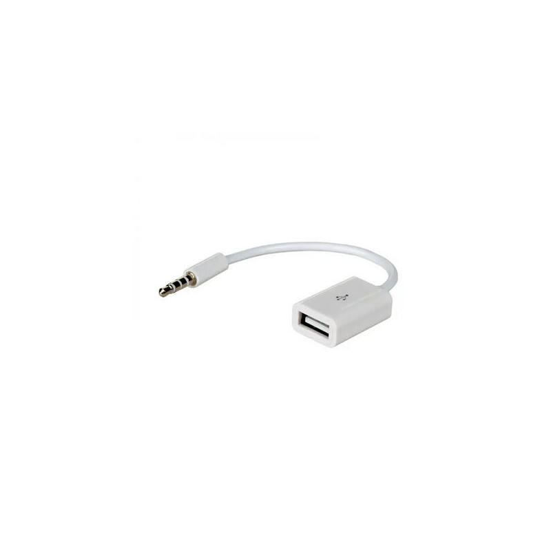 Akyga ak-ad-24 adaptador de cable usb mini-jack blanco