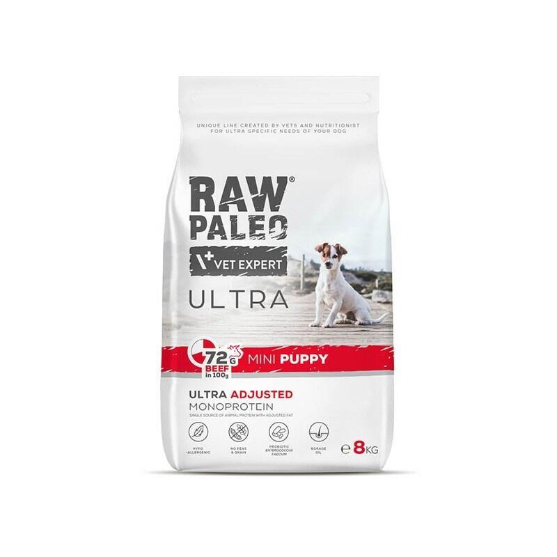 Alimento seco para cachorros raw paleo ultra mini puppy beef  de razas pequeÑas – 8 kg