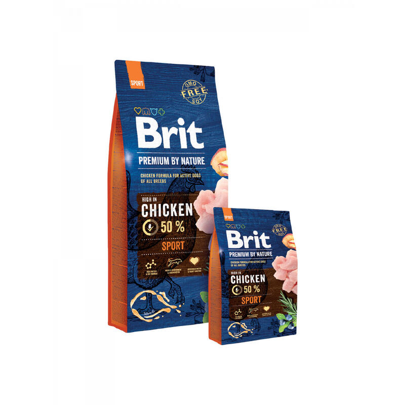 Alimento seco para perros  brit premium by nature sport chicken  15 kg