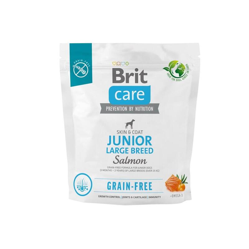 Alimento seco para perros jÓvenes (3 meses – 2 aÑos), razas grandes de mÁs de 25 kg – brit care dog grain-free junior large salm