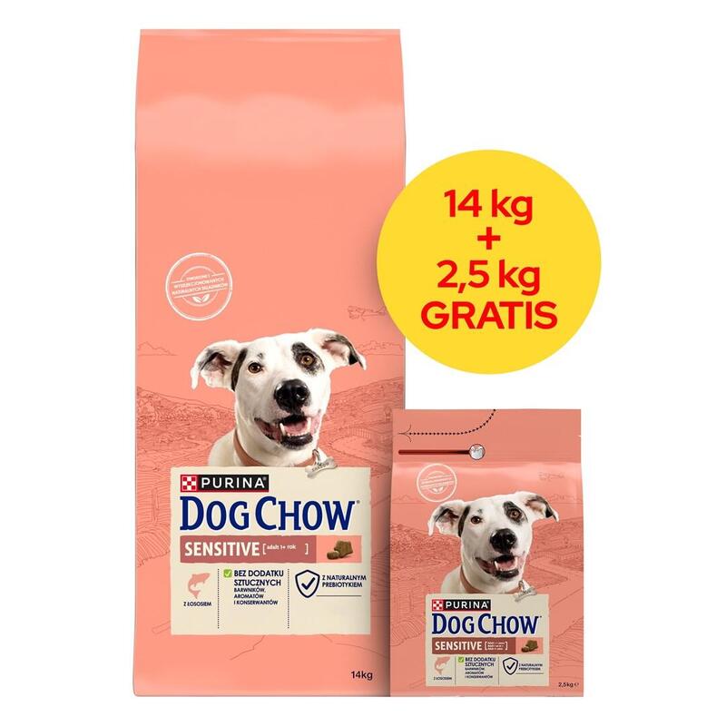 Alimento seco para perros purina dog chow sensitive salmon  14 + 2,5kg