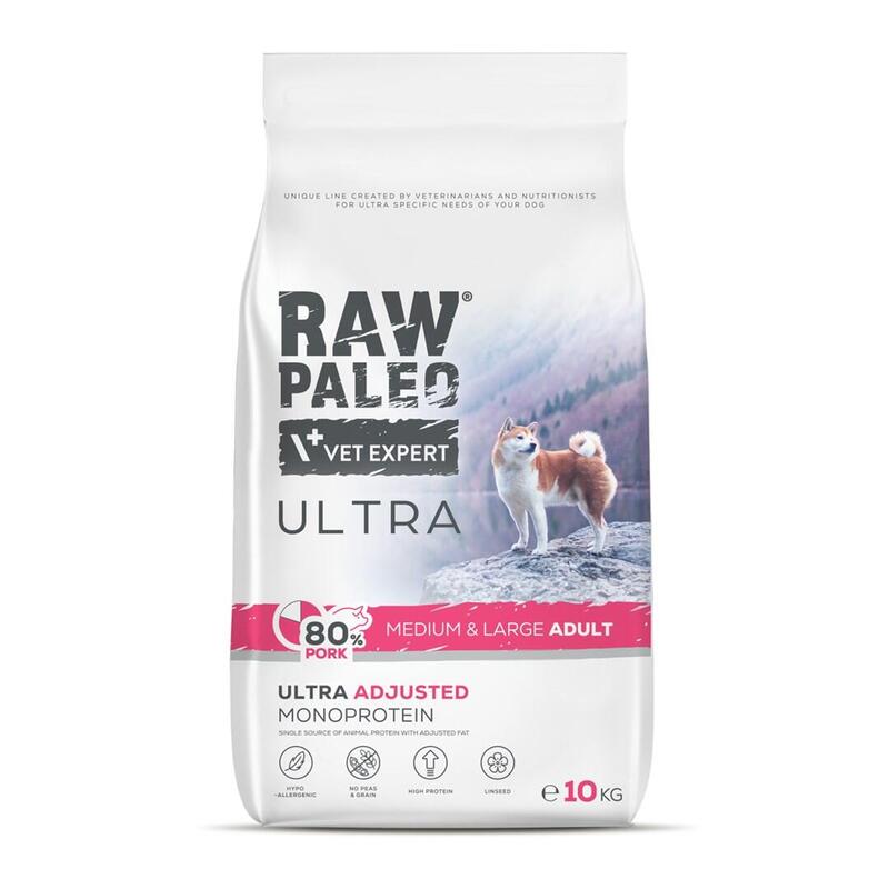 Alimento seco para perros raw paleo ultra pork medium & large adult 10kg