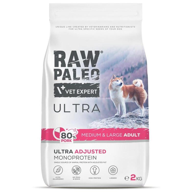 Alimento seco para perros raw paleo ultra pork medium & large adult  2kg
