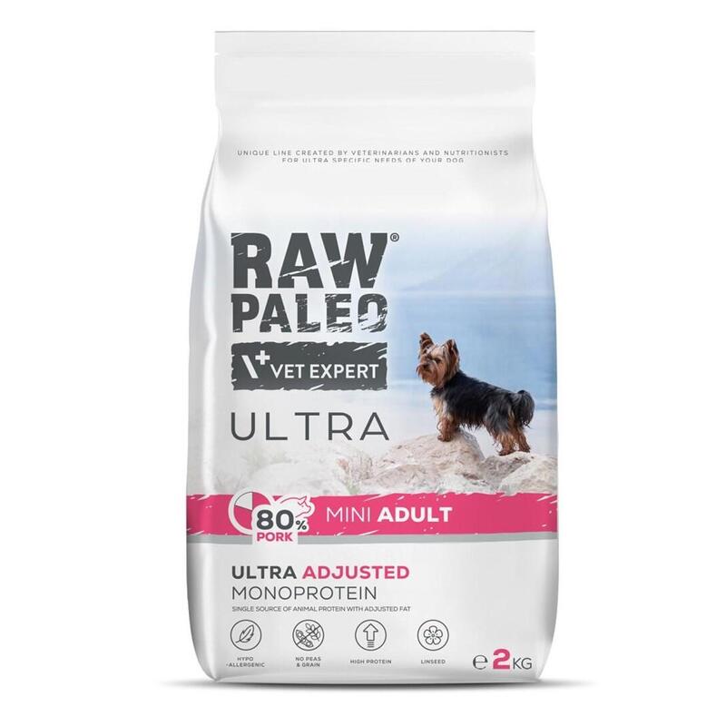 Alimento seco para perros raw paleo ultra pork mini adult  2kg