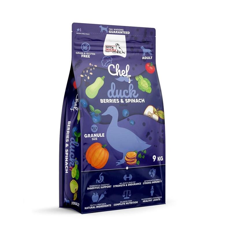 Alimento seco para perros syta micha chef duck, berries and spinach  9kg