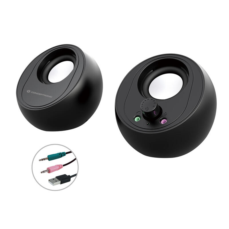 Altavoces 2.0 conceptronic bjorn01b 10w color negro jack 3.5  y bluetooth alimentacion usb