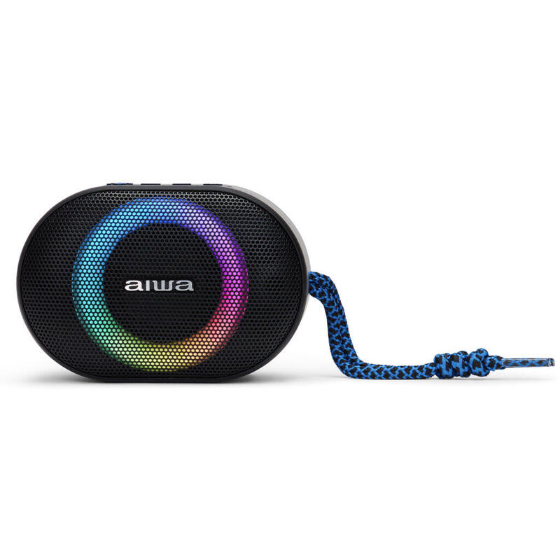 Altavoz bluetooth aiwa bst-330 blue bt 5.0 tws micro integrado 10w rms hyperbass ipx6 iluminacion rgb bateria 1500mah
