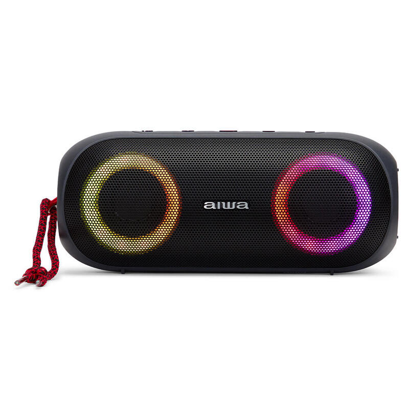Altavoz bluetooth aiwa bst-650 black bt 5.0 tws micro integrado 2x10w rms hyperbass ipx6 iluminacion rgb bateria 2000mah