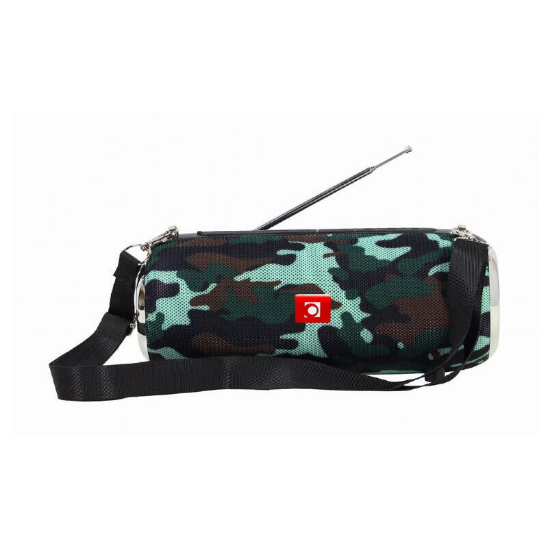 Altavoz bluetooth portÁtil gembird spk-bt-17-cm radio fm, micrÓfono integrado, patrÓn camo, usb, aux, microsd