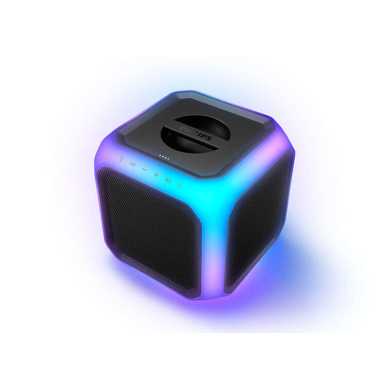 Altavoz portÁtil bluetooth philips tax7207/10 altavoz para fiesta con luces de fiesta 360° negro