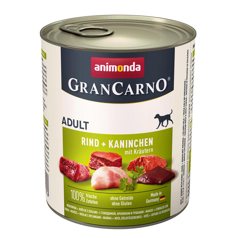 Animonda grancarno sabor adulto: ternera, conejo y hierbas 800g