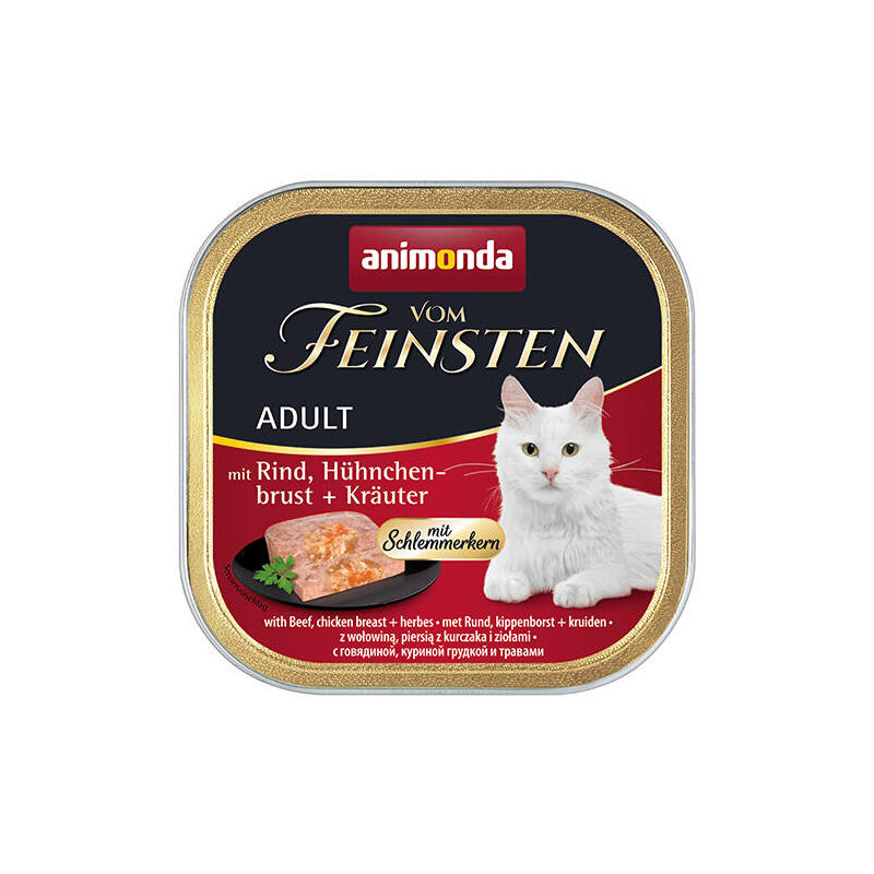 Animonda vom feinsten classic cat sabor: ternera, pechuga de pollo + hierbas 100g