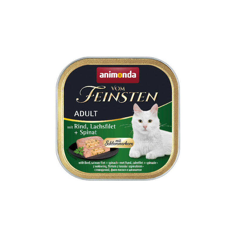 Animonda vom feinsten classic cat sabor: ternera, salmÓn + espinacas 100g