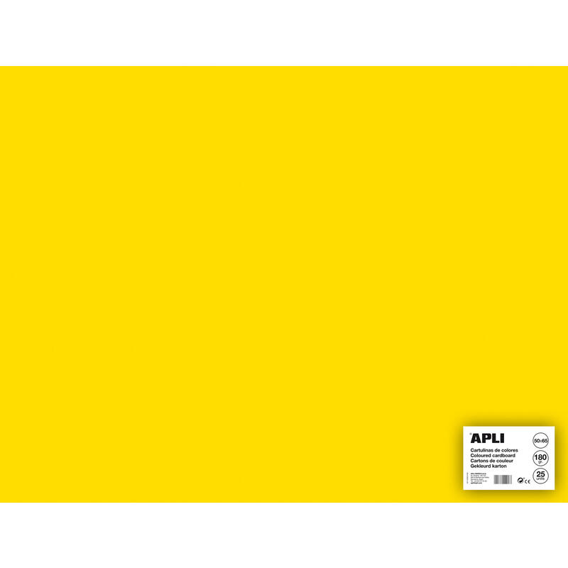 Apli cartulina 50x65cm 170gr pack de 25h amarillo