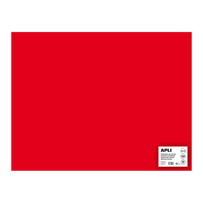 Apli cartulina 50x65cm 170gr pack de 25h rojo
