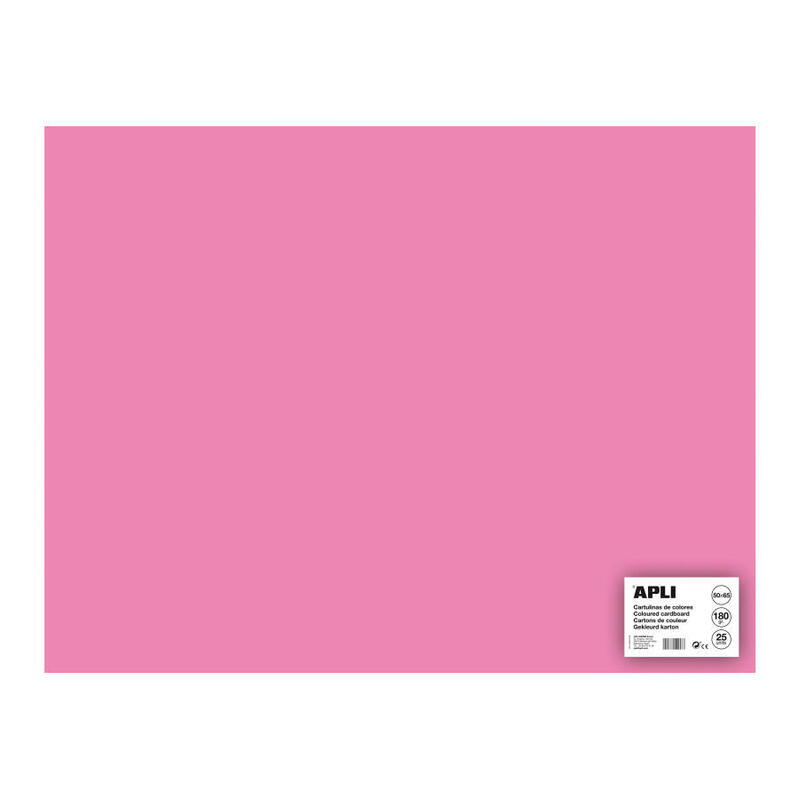 Apli cartulina 50x65cm 170gr pack de 25h rosa