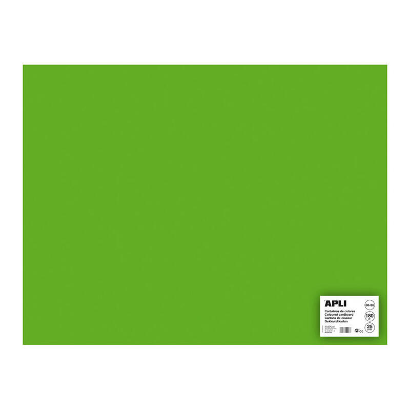Apli cartulina 50x65cm 170gr pack de 25h verde hierba