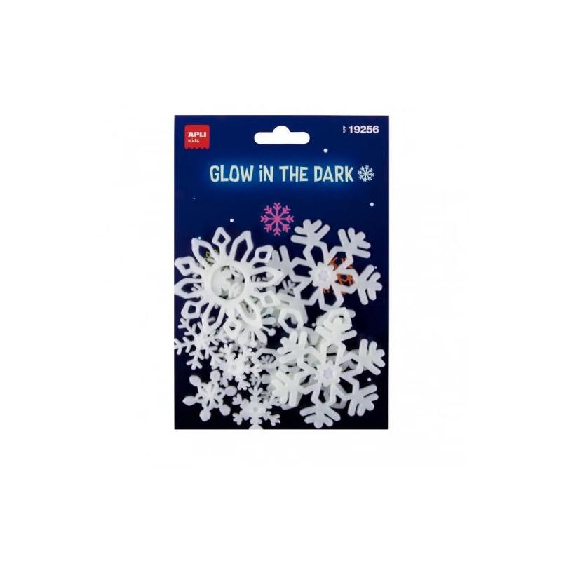Apli copos de nieve luminiscentes 3d – plastico solido – brillan en la oscuridad – adhesivo permanente – diseÑos y