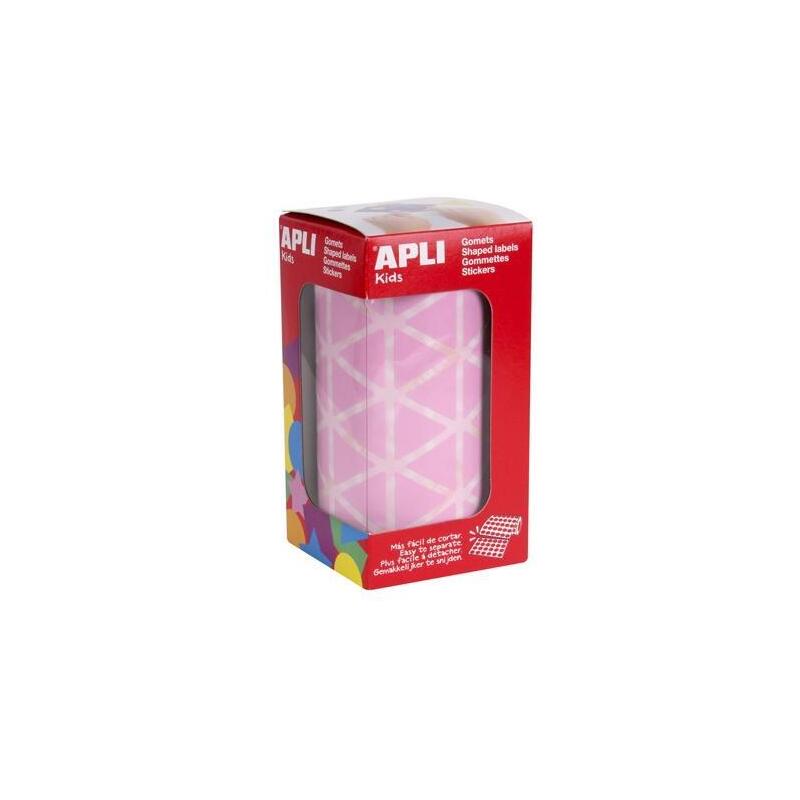 Apli gomets triangulares 20mm rollo rosa -rollo 2832 unidades-