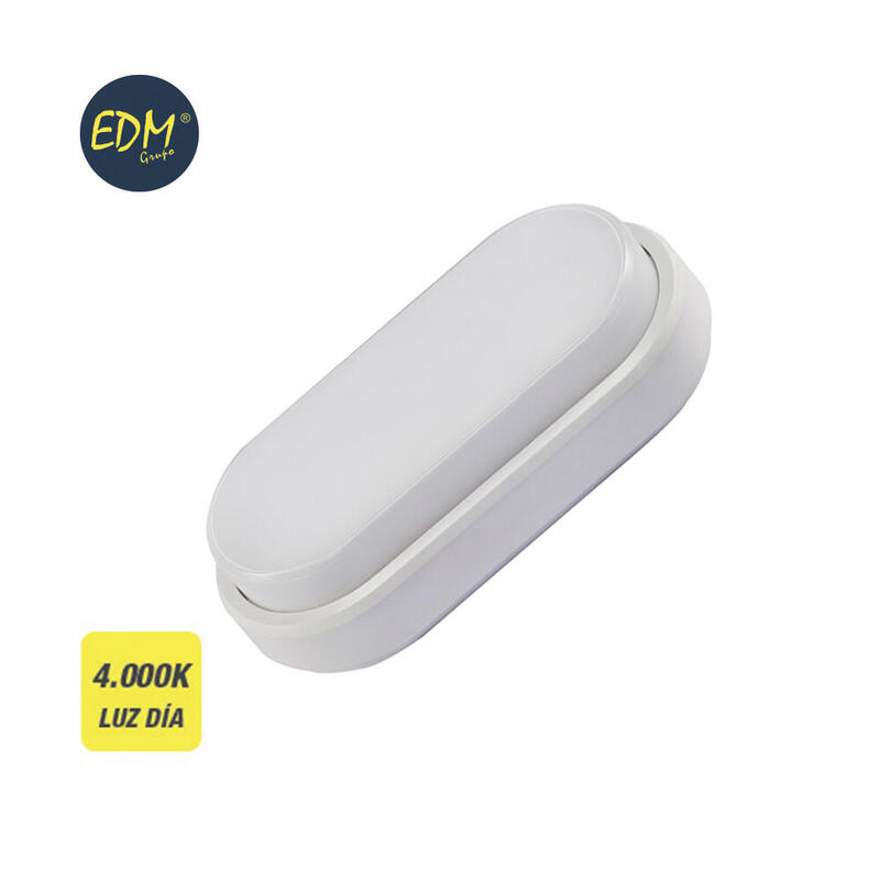 Aplique exterior led 18w 1300 lumens ip44 oval 4.000k luz dia edm