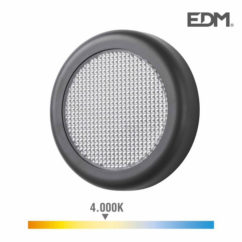 Aplique led 6w 450lm 4000k luz dia ip65 Ø14×2,8cm redondo edm