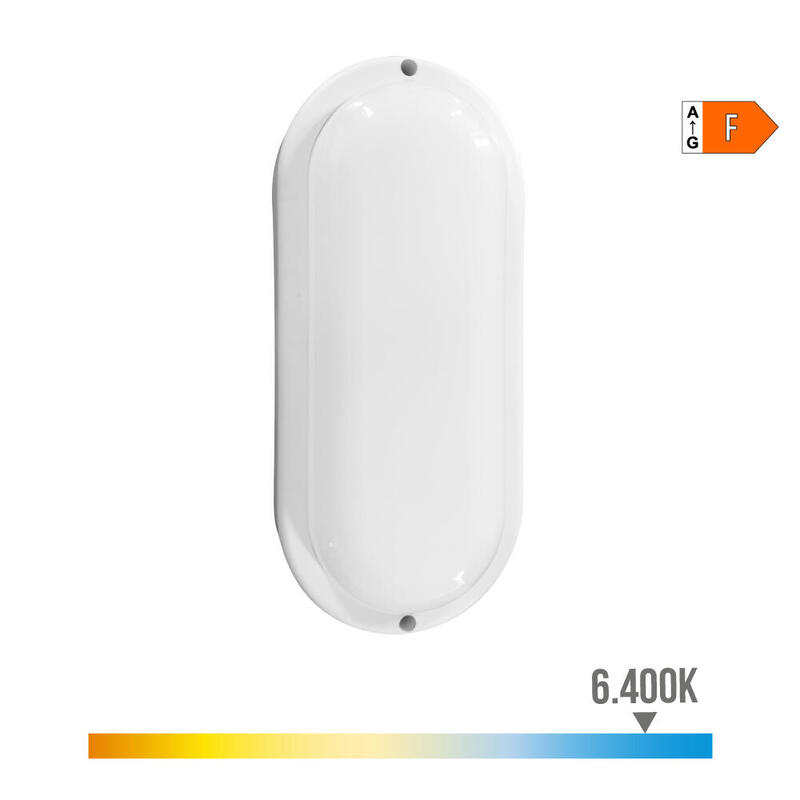 Aplique oval led con sensor de movimiento 18w 1820lm 6.400k edm