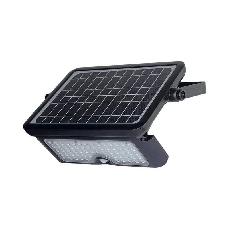 Aplique solar 10w 1150lm recargable. sensor presencia (2-8m) color negro 27,5×19,6cm edm