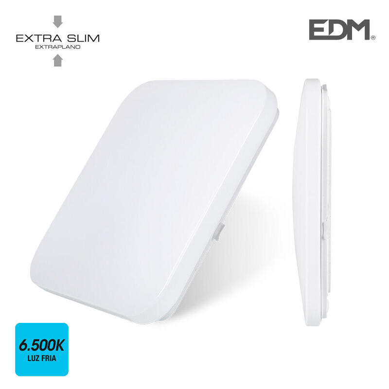 Aplique superficie led extraplano 12w 6500k 28x28x6,3cm edm
