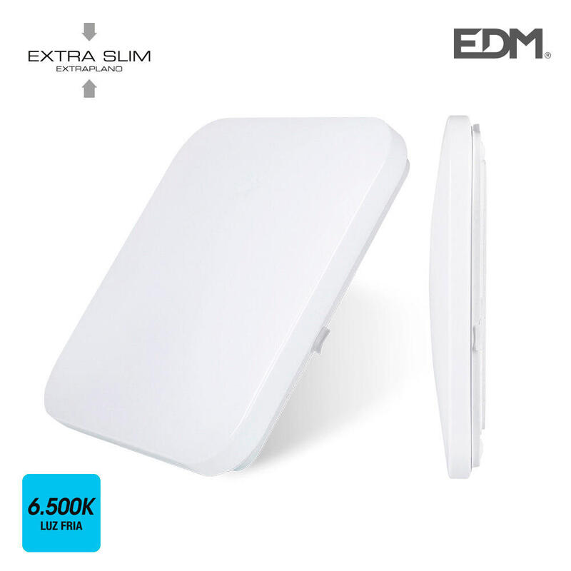 Aplique superficie led extraplano 24w 6500k 37,5×37,5×7,1cm edm