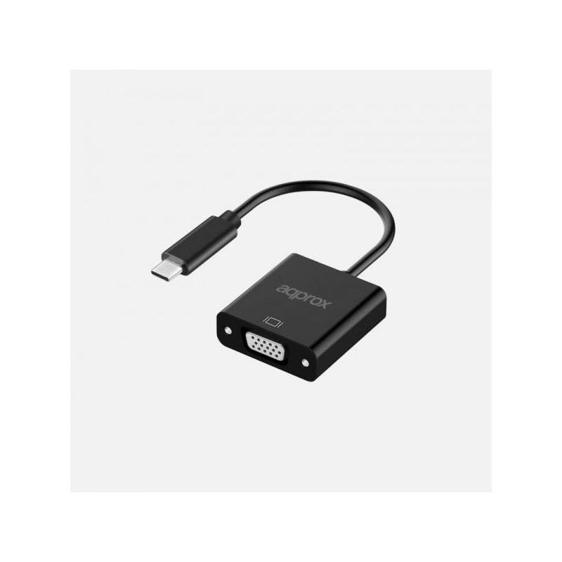 Approx adaptador usb-c macho a vga hembra cable de 13cm