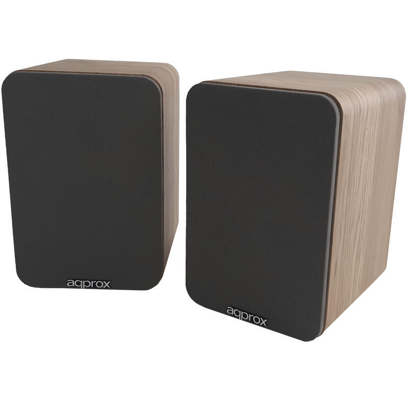 Approx altavoces autoamplificados 60w rms bluetooth 5.0 – carcasa de madera – rca, optical, coaxial, usb – incluye