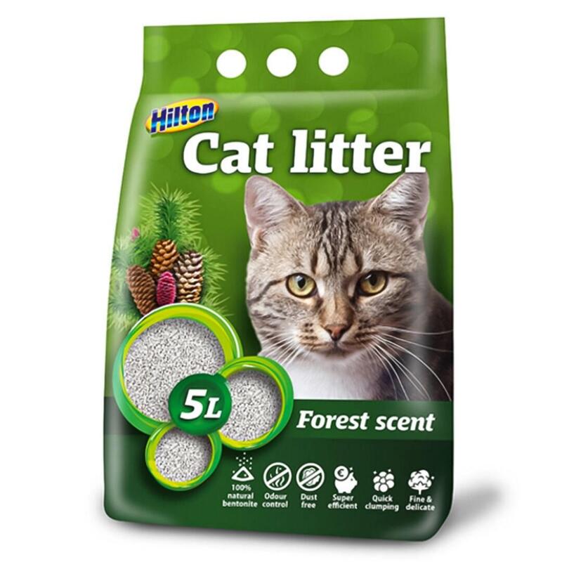 Arena  hilton aglomerante forestal bentonita para gatos – 5 l