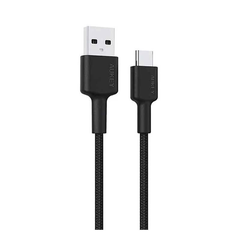 Aukey cb-cd30 cable usb-c type-c power delivery pd 3a 0.9m nylon negro
