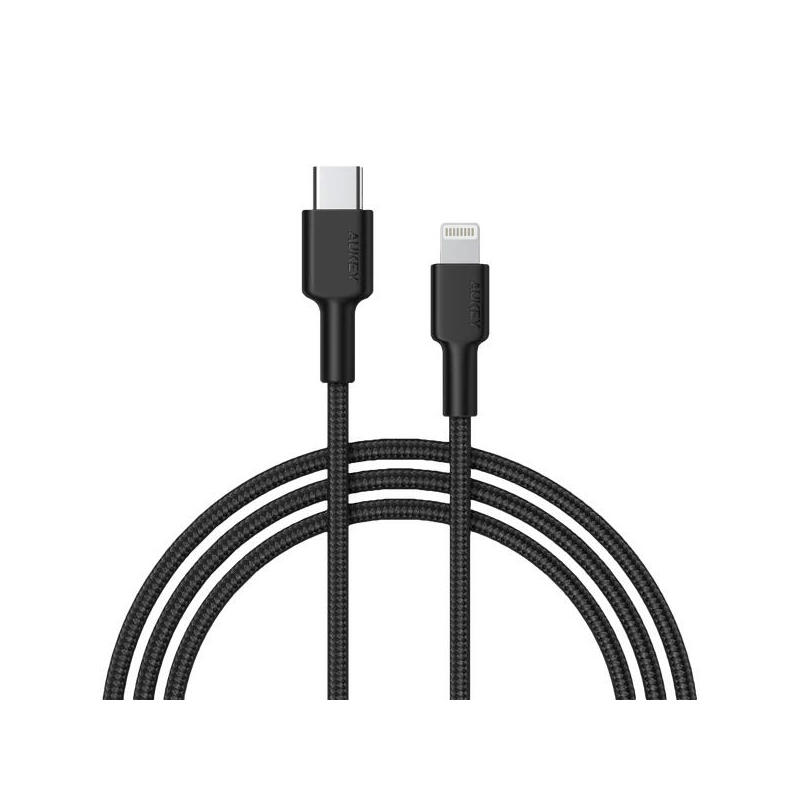 Aukey cb-cl02 cable usb nylon c – lightning 1.2m