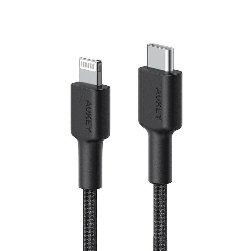 Aukey cb-cl03 usb cable quick charge usb c-lightning  2m  black