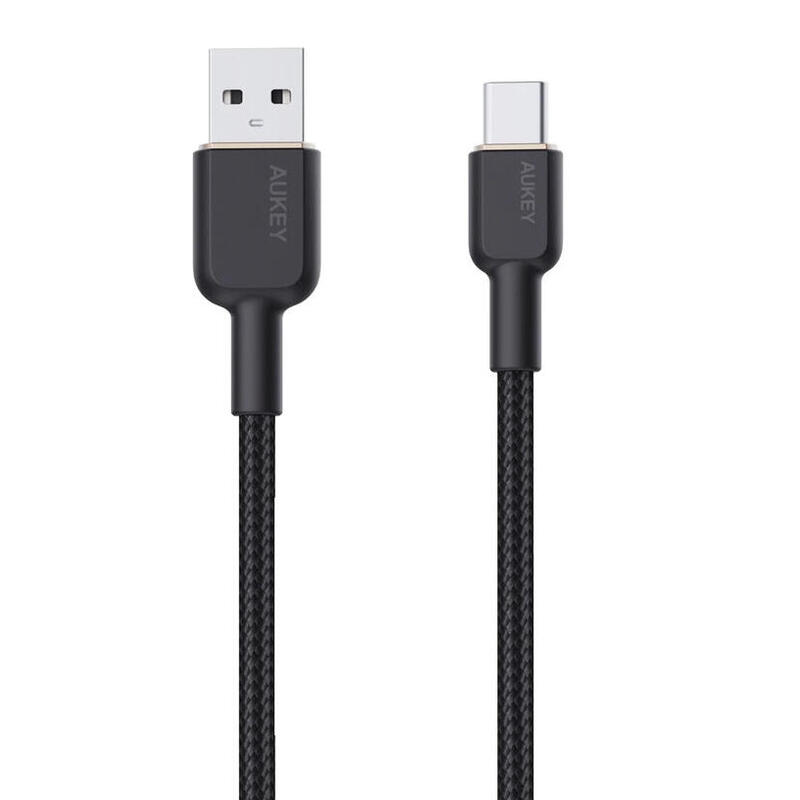 Aukey cb-nac1 cable usb-c type-c power delivery pd 60w 3a 1m nylon negro