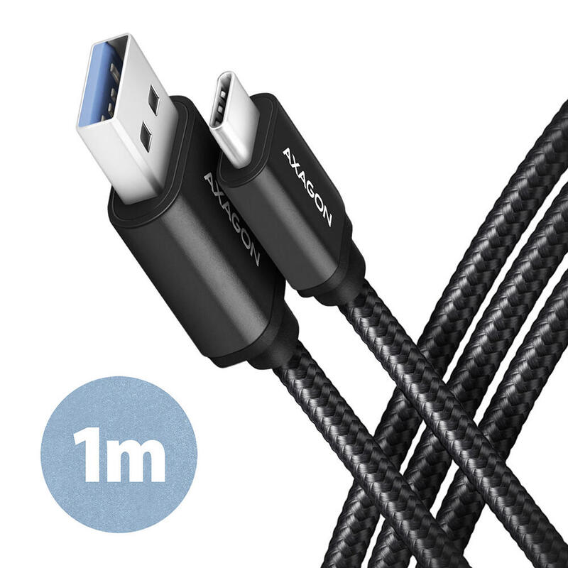 Axagon hcm3-am10ab cable usb-c auf usb-a 3.2 gen 1, negro – 1m