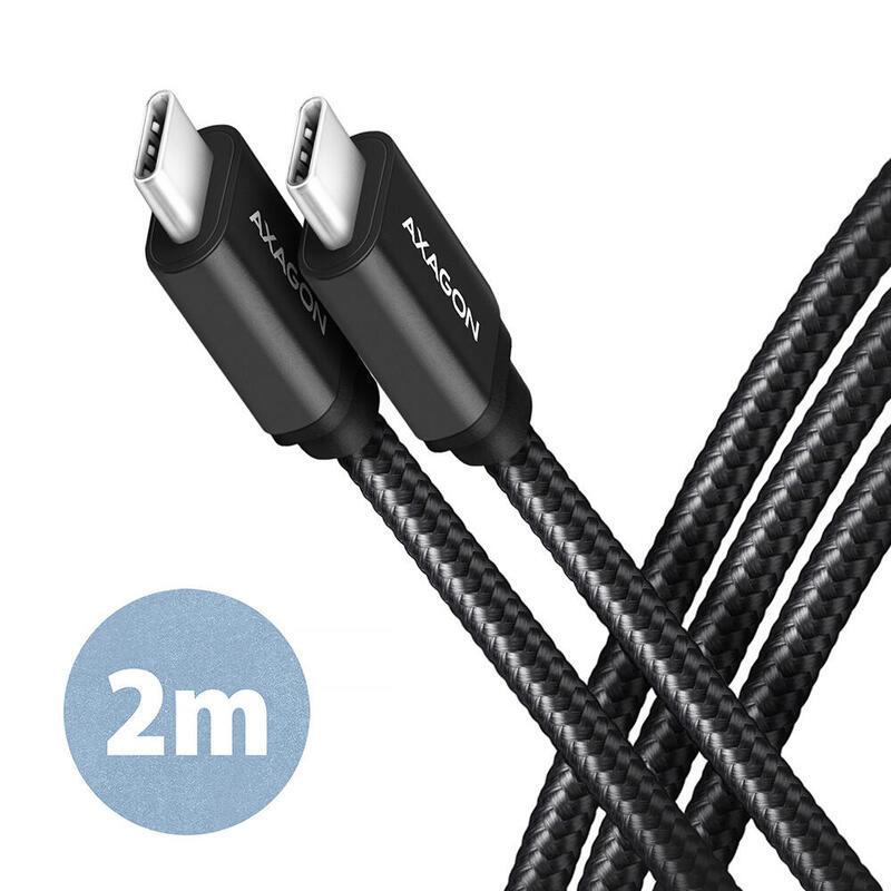 Axagon hcm3-cm20ab cable usb-c 3.2 gen 1 auf usb-c 3.2 gen 1, negro – 2m