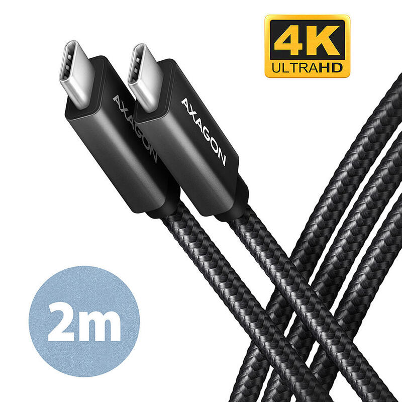 Axagon hcm32-cm20ab cable usb-c 3.2 gen 2 auf usb-c 3.2 gen 2, negro – 2m