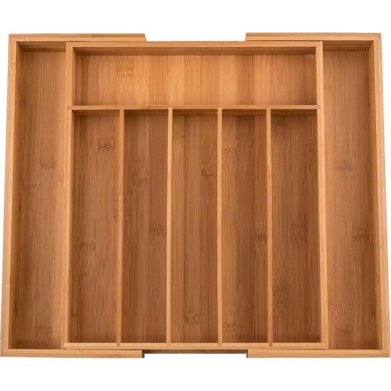 Bandeja para cubiertos zassenhaus de bambu extensible