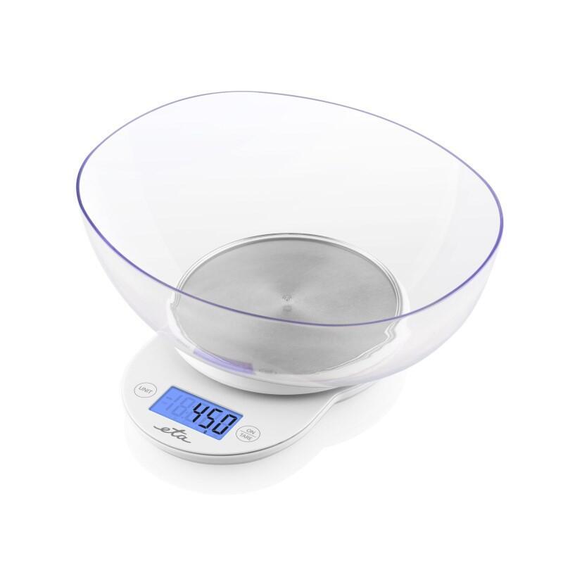 BÁscula  eta eta577090000 de cocina mari con bol, max 5 kg, bol 2,6 l, blanca