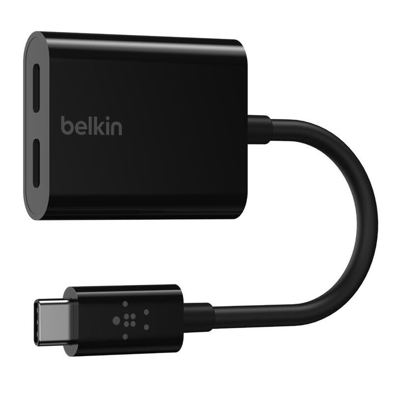 Belkin rockstar connect usb-c audio + adaptador de carga negro