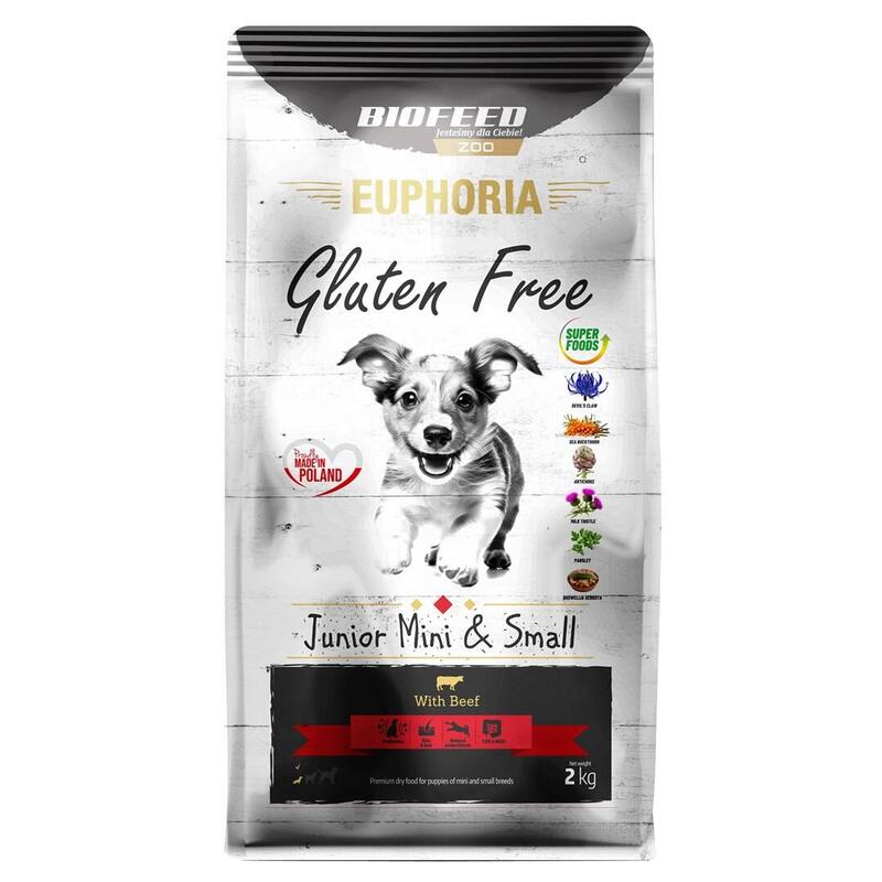 Biofeed euphoria gluten free junior mini & small beef – alimento seco para perros – 2kg