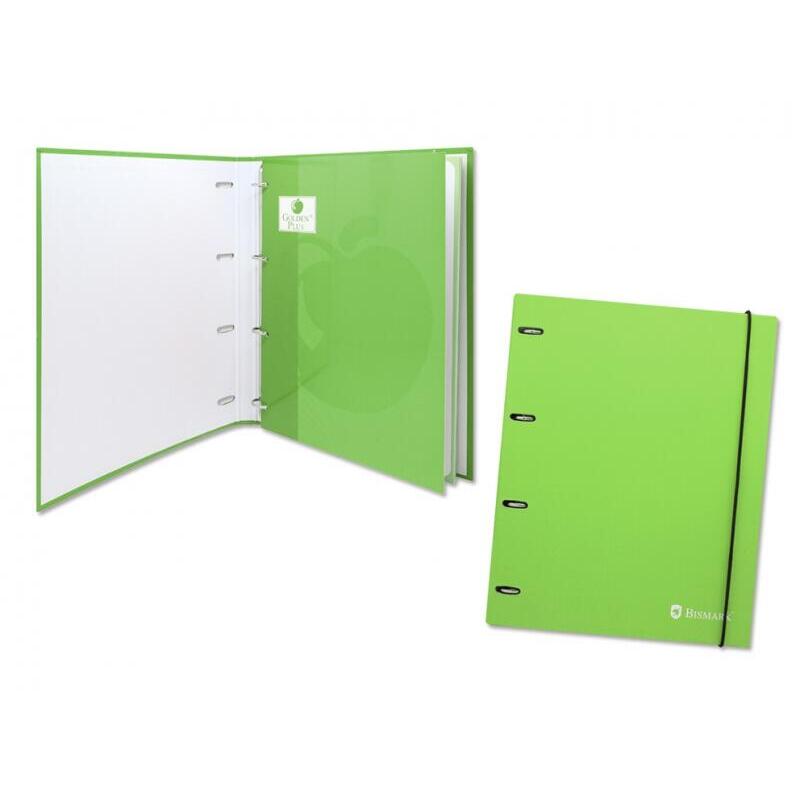 Bismark carpeta de carton con recambio – formato a4 – cuatro anillas – recambio a juego