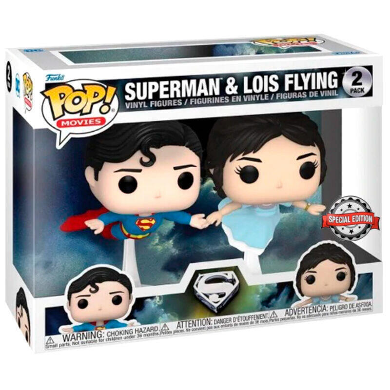 Blister 2 figuras pop dc comics superman & lois flying exclusive