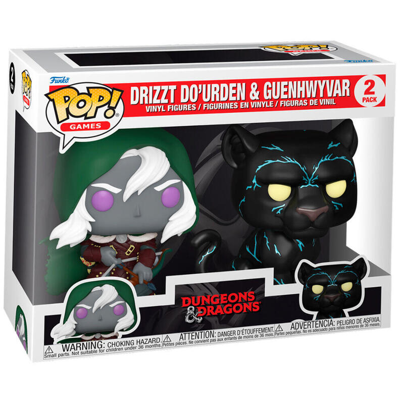 Blister 2 figuras pop dragones y mazmorras drizzt dourden & guenhwyvar