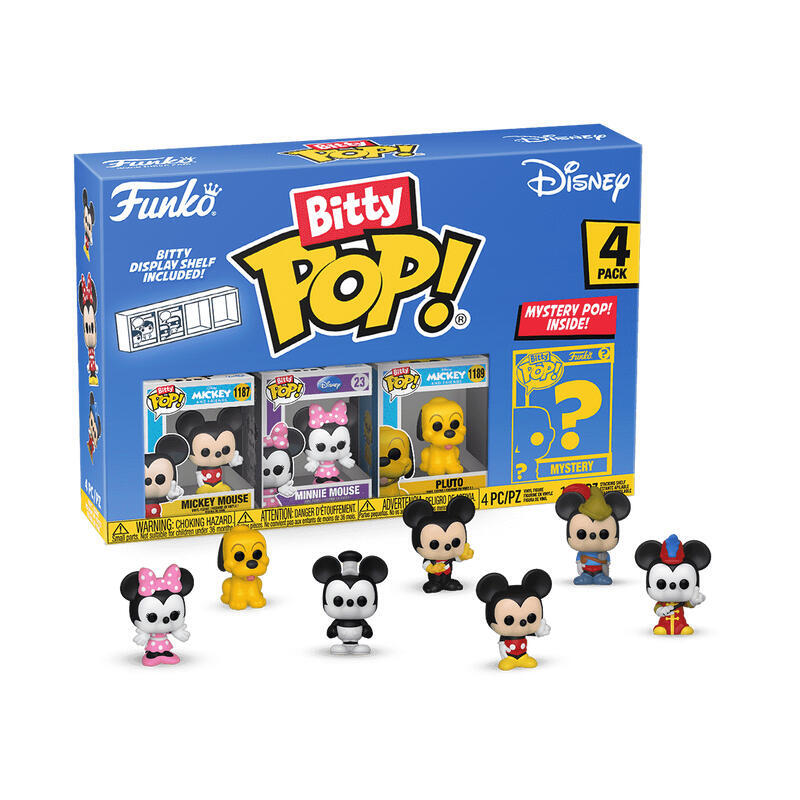 Blister 4 figuras bitty pop disney mickey